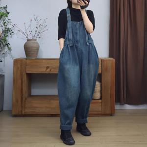 Stone Wash 90s Baggy Adjustable Straps Farm Overalls