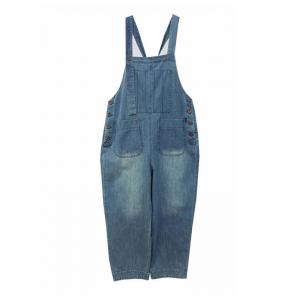 Side Buttons Patched Pockets Ladies Gardening Overalls