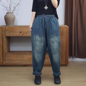 High Waist Straight Leg 90s Cargo Jeans