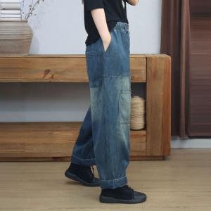 High Waist Straight Leg 90s Cargo Jeans