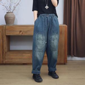 High Waist Straight Leg 90s Cargo Jeans