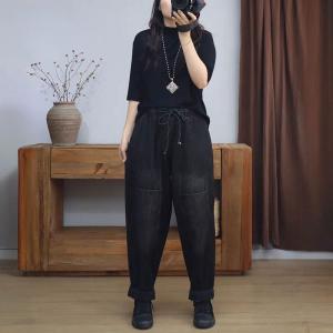 High Waist Straight Leg 90s Cargo Jeans