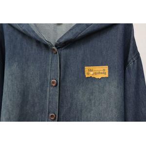 Asymmetrical Oversized Hooded Jean Jacket