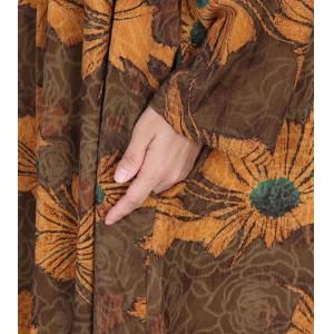 Sunflowers Printed Loose Winter Senior Women Dress