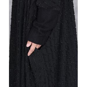 High Collar Elegant Black Cashmere Dress