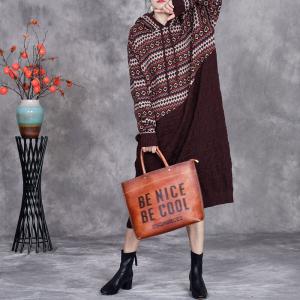 Boho Chic Hooded Fair Isle Knitted Dress