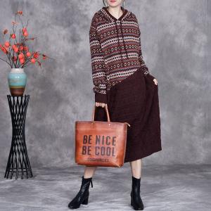 Boho Chic Hooded Fair Isle Knitted Dress