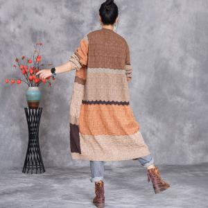 Color Blocks Oversized Knitting Cardigan