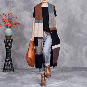 Multi-Colored Versatile Crochet Sleeveless Cardigan