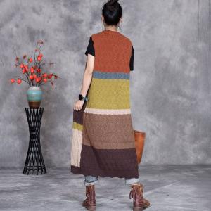 Multi-Colored Versatile Crochet Sleeveless Cardigan