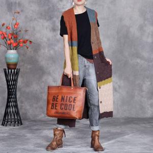 Multi-Colored Versatile Crochet Sleeveless Cardigan