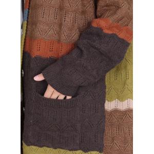 Winter Crochet Colorful Hooded Coat