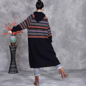 Cashmere Blend Comfy Hooded Fair Isle Coat