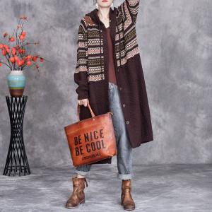 Cashmere Blend Comfy Hooded Fair Isle Coat