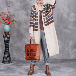 Cashmere Blend Comfy Hooded Fair Isle Coat