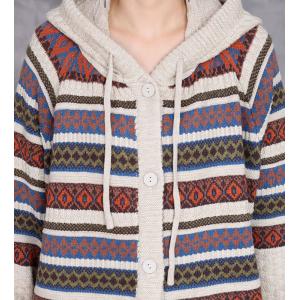 Cashmere Blend Comfy Hooded Fair Isle Coat