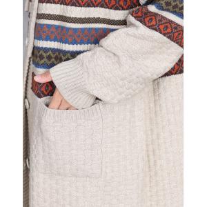 Cashmere Blend Comfy Hooded Fair Isle Coat