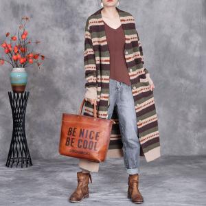 City Chic Knitting Striped Fair Isle Cardigan