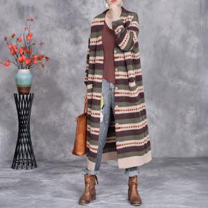 City Chic Knitting Striped Fair Isle Cardigan