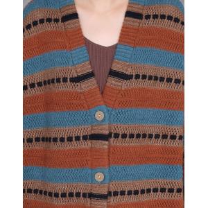 City Chic Knitting Striped Fair Isle Cardigan