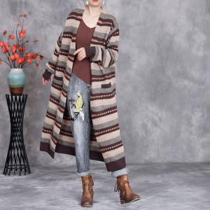 City Chic Knitting Striped Fair Isle Cardigan