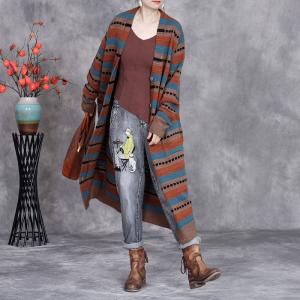 City Chic Knitting Striped Fair Isle Cardigan