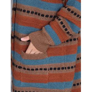 City Chic Knitting Striped Fair Isle Cardigan