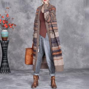Folk Style Knitted Winter Fair Isle Cardigan