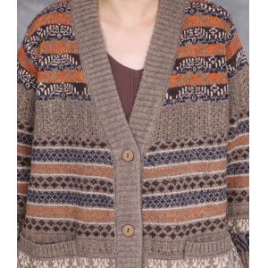 Folk Style Knitted Winter Fair Isle Cardigan