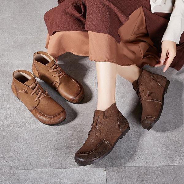 Casual Cozy Tied Womens Ankle Boots Low Heel