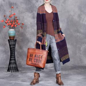 Oversized Knitted Multi-Colored Cardigan