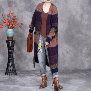 Oversized Knitted Multi-Colored Cardigan