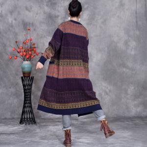 Oversized Knitted Multi-Colored Cardigan