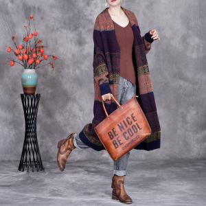 Oversized Knitted Multi-Colored Cardigan