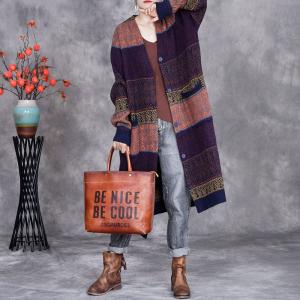 Oversized Knitted Multi-Colored Cardigan
