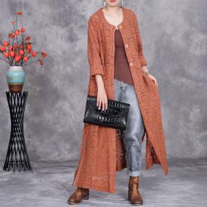 Side Slit Tied Crochet Embroidery Coat