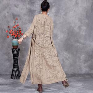 Side Slit Tied Crochet Embroidery Coat