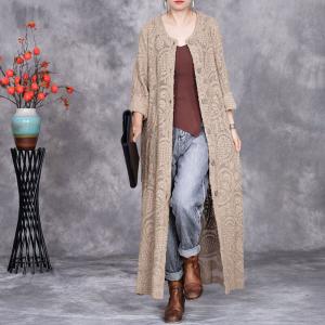 Side Slit Tied Crochet Embroidery Coat