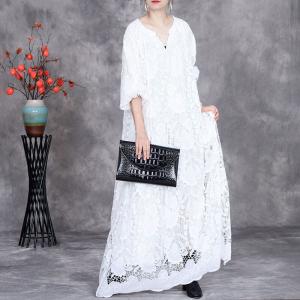 Bohemian Style Elegant Crochet Maxi Dress