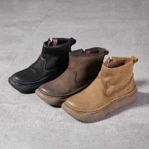 Comfy Womens Platform Leather Ankle Boots
