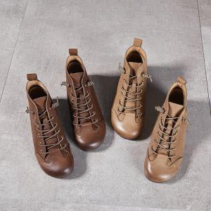 Handmade Cowhide Leather Ladies Martin Boots