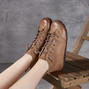 Handmade Cowhide Leather Ladies Martin Boots