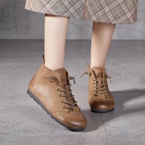 Handmade Cowhide Leather Ladies Martin Boots