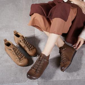 Handmade Cowhide Leather Ladies Martin Boots
