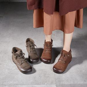 Fall Fashion Wide Toe Ankle Martin Boots