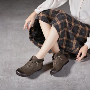 Fall Fashion Wide Toe Ankle Martin Boots