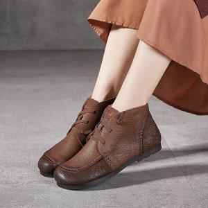 Casual Cozy Tied Womens Ankle Boots Low Heel