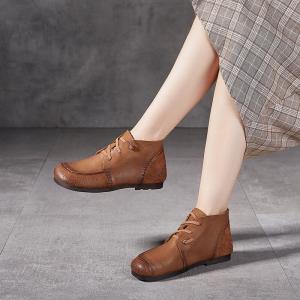 Casual Cozy Tied Womens Ankle Boots Low Heel