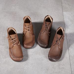 Casual Cozy Tied Womens Ankle Boots Low Heel