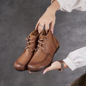 Casual Cozy Tied Womens Ankle Boots Low Heel